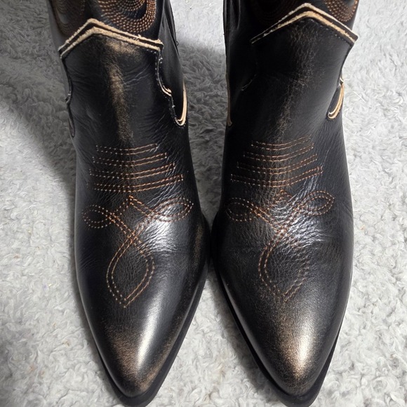 Steve Madden Lasso Western Tall Cowboy Boots Brown Distressed Leather 8.5 NEW - Picture 4 of 13